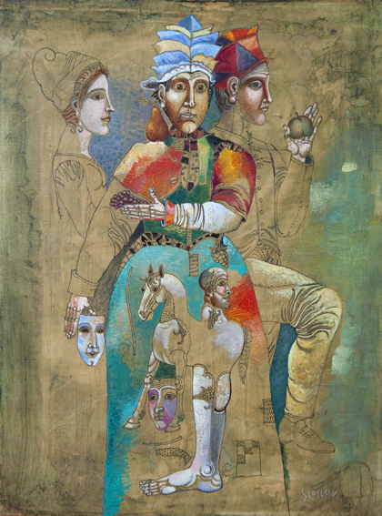 Commedia dell´arte IV,  oil on canvas,  50 x 40 cm.